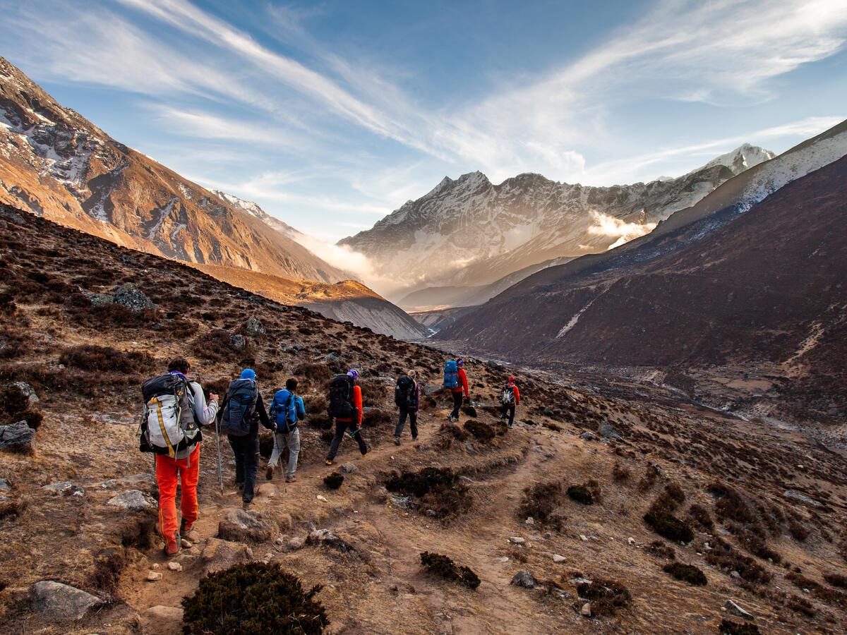 Scenic mountain trek